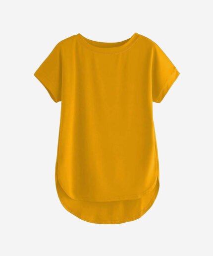 Women Solid Round Neck Cotton  T-Shirt