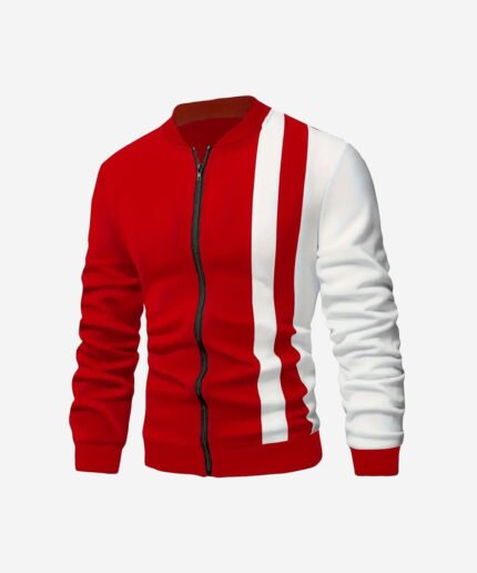 Men’s Color Casual Baseball Collar Zipper Jacket