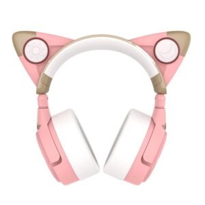 Pink Cat Ears Headphone with Noise Reduction, Bluetooth Wireless